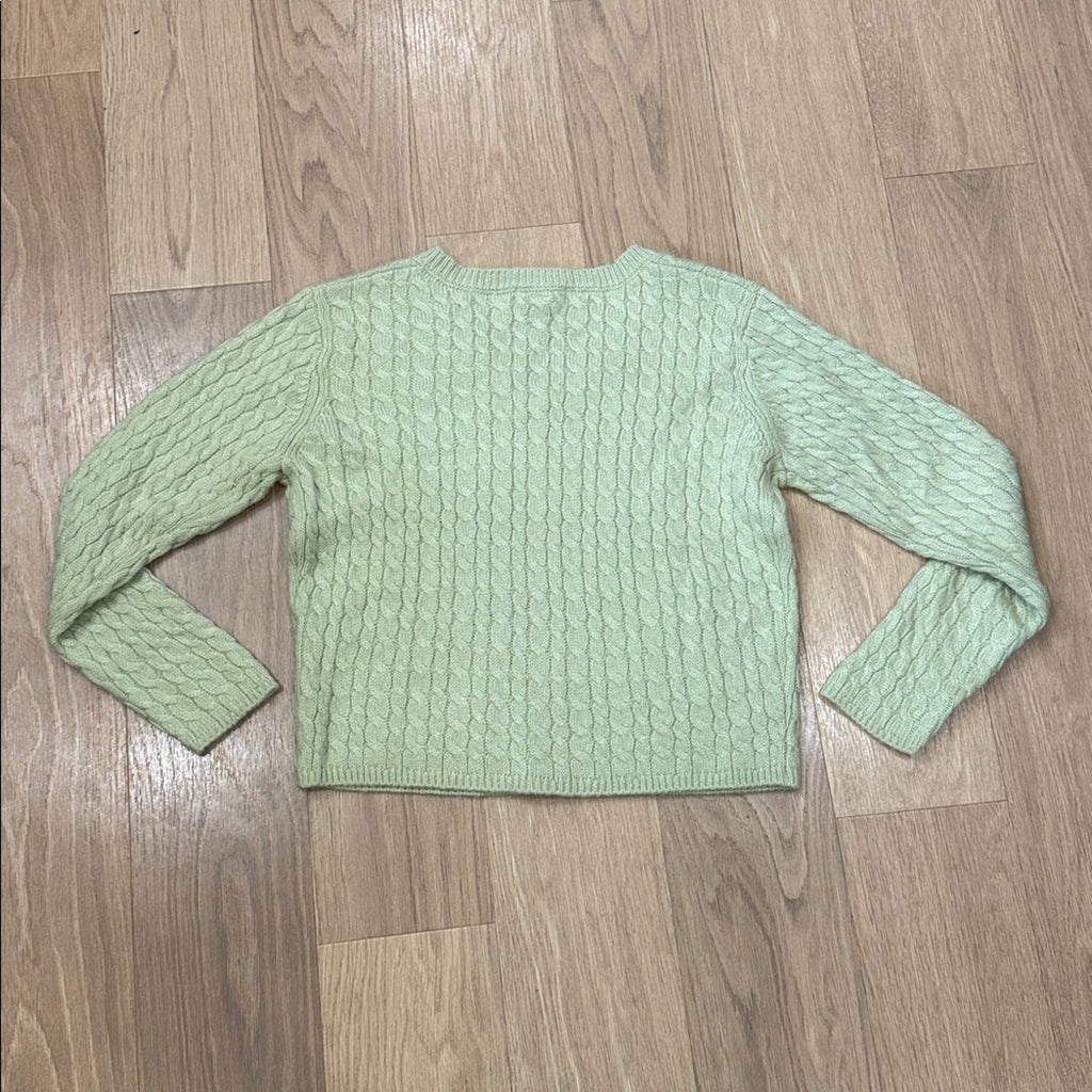 Cotton Emporium V-Neck Knit Sweater - Light Green Size XL