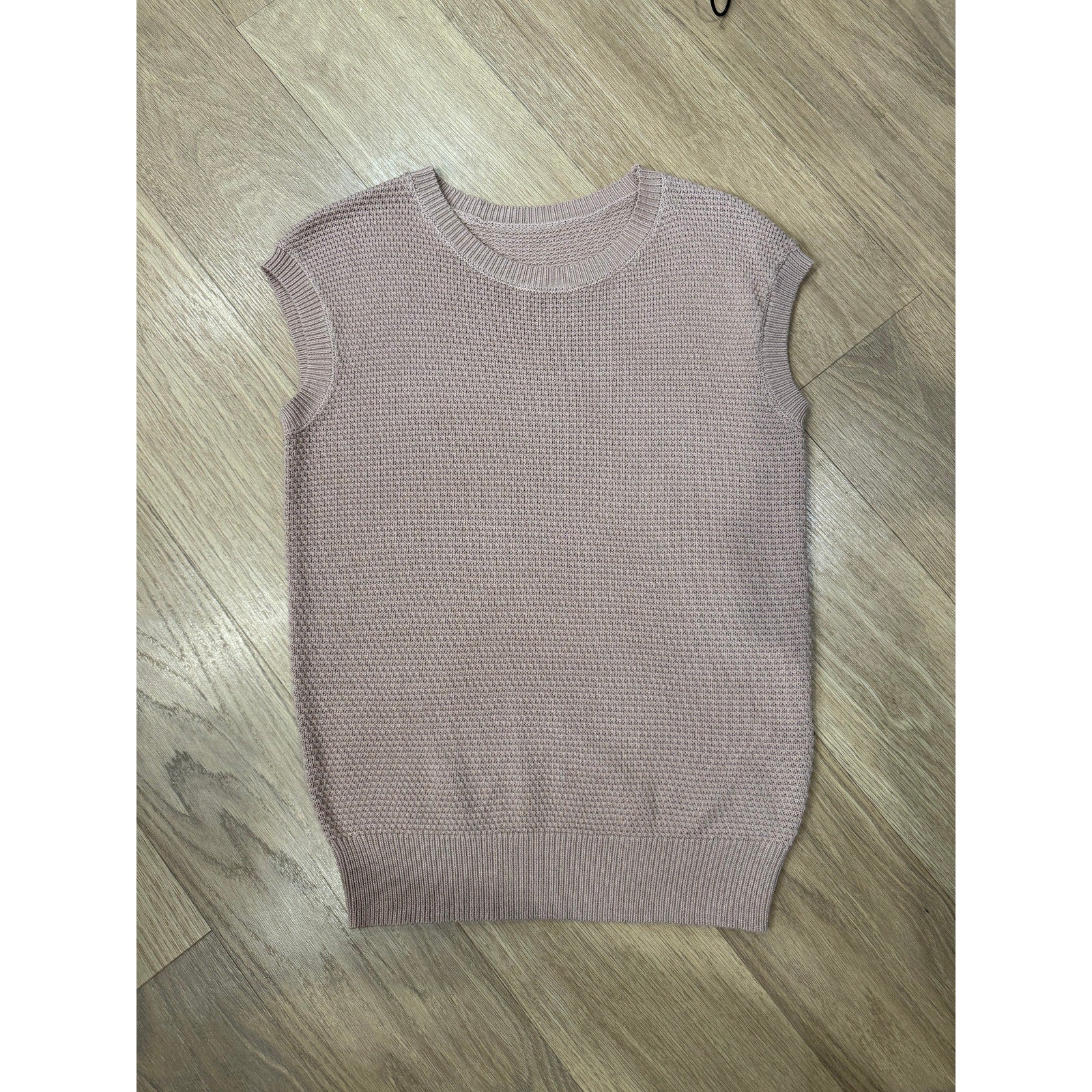 Cici Bird Tan Knit Sleeveless Crew Neck Top Size Small New!