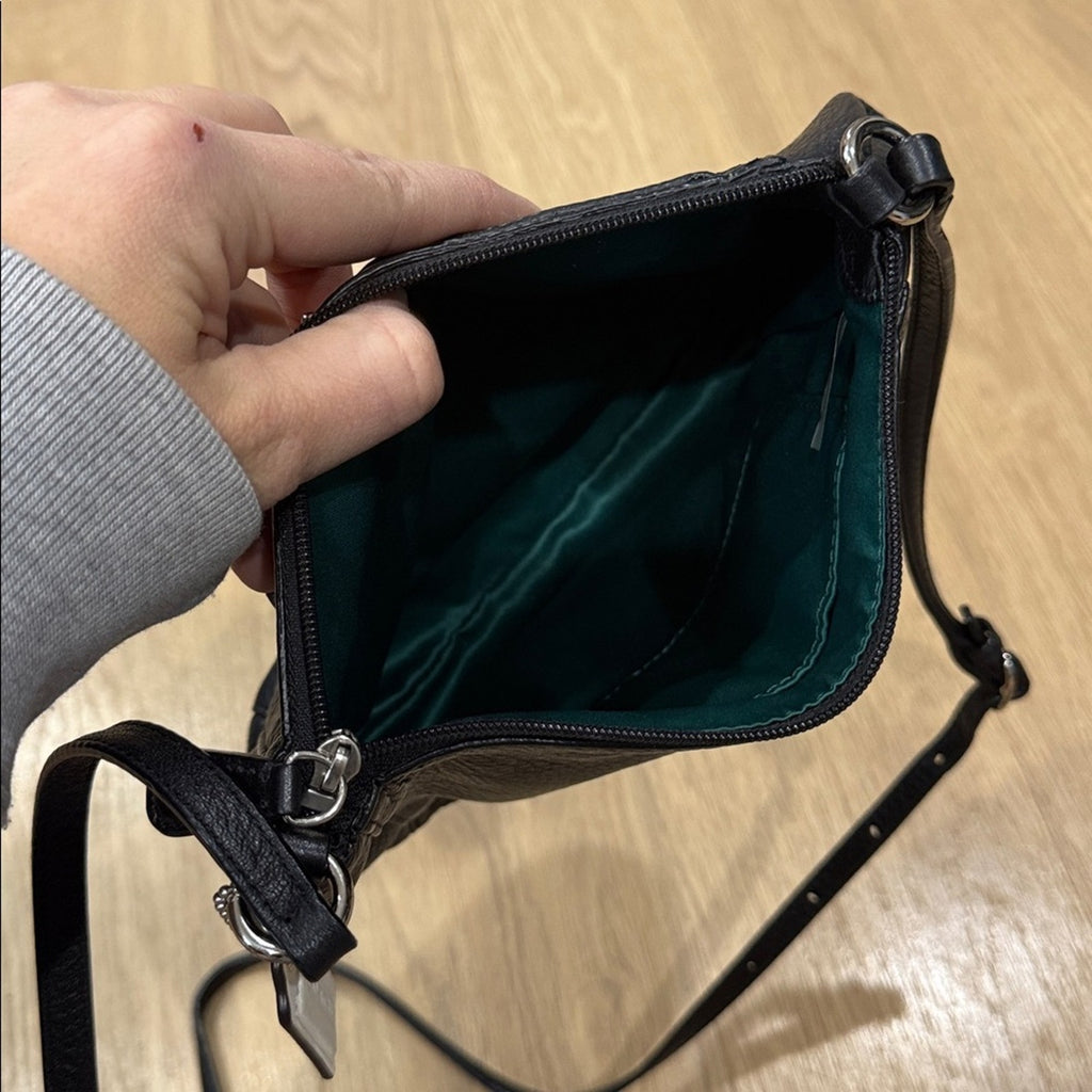 Coach Black Pebbled Leather Swingpack Crossbody Bag